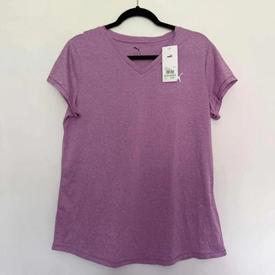 Camiseta deportiva Puma con cuello en V activa Wild Berry brezo grande Foto 1 de 4