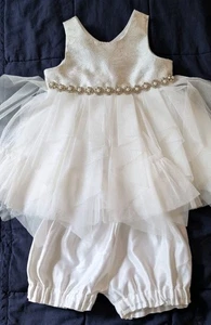 AMERICAN PRINCESS Toddler Girl's Embellished Dress w/Bloomers - Size 12 Mos. - Picture 1 of 3