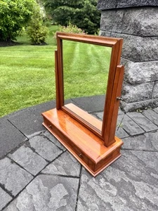 J.B. Van Sciver Co. Wooden  Desktop Vanity Shaving Mirror w/ Drawer& Flip Mirror - Picture 1 of 15