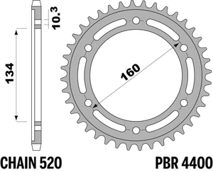 Corona PBR en Ergal Duro para HONDA 600 CBR-F SPORT (Mod.520) 2001-2003 46T - Imagen 1 de 3