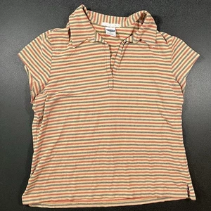 Polo Old Navy Elastizado Cuello Para Mujer Estilo Y2K Rayas Talla XL Rojo Tostado Núcleo Otoño - Imagen 1 de 4
