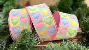 Farrisilk Designer Süßigkeiten Herzen 2,5" Weihnachten Schatz Band - Bild 1 von 5
