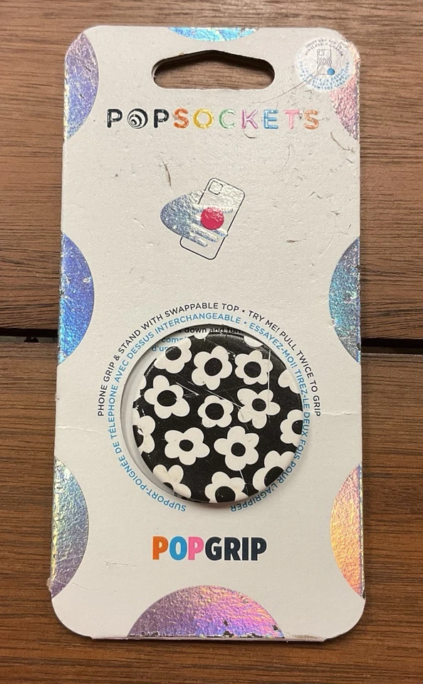 PopSockets PopGrip Adhesive Phone Grip & Stand – Black Mod Flower