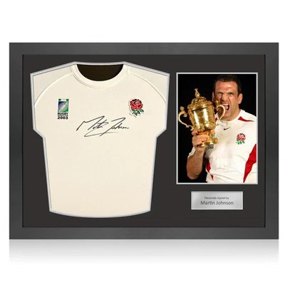 Camiseta de rugby firmada por Martin Johnson Champions '03 Inglaterra. Marco Icon Foto 1 de 4