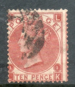 GB QV 1867 SG114 10d  Deep Red brown  wmk Spray Used Cat £600 LK - Picture 1 of 2
