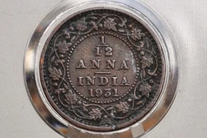 India 1/12 Anna 1931 - F/VF Condition - 1931 India One Twelfth Anna - British In - Picture 1 of 2