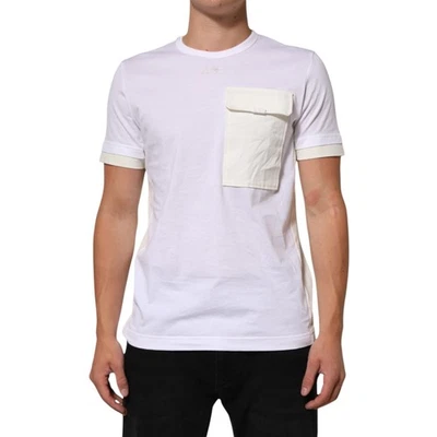 DOLCE & GABBANA T-shirt White Cotton Pocket Short Sleeves Men IT50/US40/L 750usd - Image 1 of 4