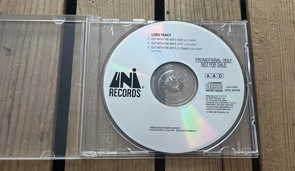 Lord Tracy Out With The Boys Промо CD Сингл РЕДКИЙ - Изображение 1 из 1
