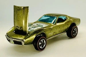 1968 Hot Wheels Redline CUSTOM CORVETTE Olive Green Beautiful Early Example! 🤩 - Picture 1 of 12