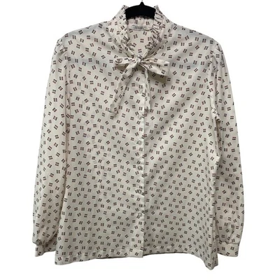 Blusa De Colección Alfred Dunner Crema Cuello Atado Academia Carrera Oficina Secretaria Preparación 14 Foto 1 de 4