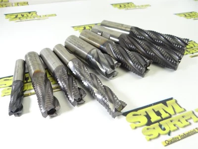 批量 8 件 HSCO + 镀膜 4 & 5 Flute 粗加工端 MILLS 1/2 至 1 英寸 HANITA NIAGARA — 第 1/4 张图片