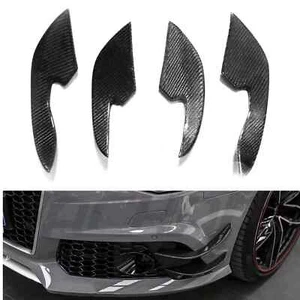 3K Carbon Fiber Front Bumper Lip Spoiler Cover For Audi A6 RS4 RS5 RS6 RS7 12-17 - Picture 1 of 8
