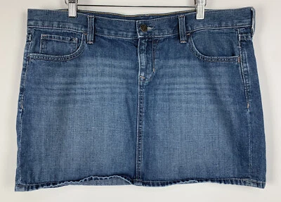 Old Navy Denim Skirt Size 14P Pockets Cotton Blue Jean 14 Petite - Image 1 of 4