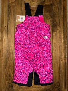 THE NORTH FACE Toddler Snowquest Insulated Bib, Cabaret Pink Leopard Small Print - Picture 1 of 5