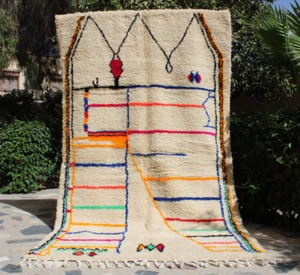 Alfombras bereberes marroquíes, alfombras marroquíes hechas a mano, alfombra beni ourain alfombra bereber de lana - Imagen 1 de 11