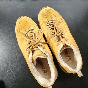 Skechers Sport Premium Hiking Shoes Sneakers Womens Sz 9 Brown Leather Chunky - Picture 1 of 11