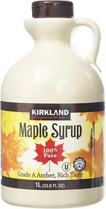 New Kirkland Canadian Maple Syrup - 100% Pure Grade A, Amber, Rich Taste 1 Litre - Picture 1 of 3