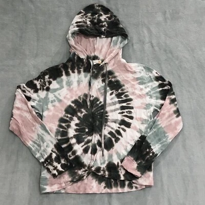 C&C California Women Tie Dye Hoodie S Pink Black Grey Spiral Knot Pullover Cozy - Image 1 of 4