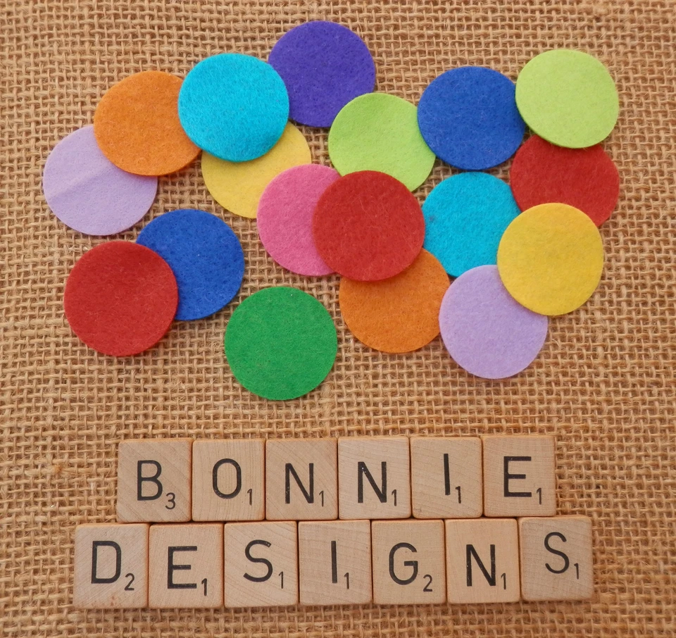 FILZ x24 KREISE 1"/3cm/1,5" Punkte Polka Dots Stanzteile Applikation Handwerk Kartenherstellung