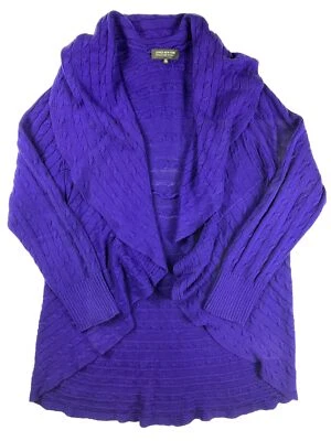 Jones New York Cardigan Womens 3X Purple Knit Open Front Sweater - Image 1 of 4