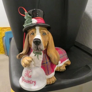 Estatuilla sombrero de copa Blue Sky Clayworks cerámica “Pawntry Dog” Basset Hound perro nueva con etiquetas - Imagen 1 de 9