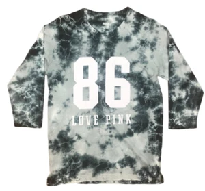 VICTORIA'S SECRET PINK LOGO 3/4 SLEEVE CAMPUS BASEBALL TEE SHIRT TOP TIE DYE XL - Picture 1 of 1