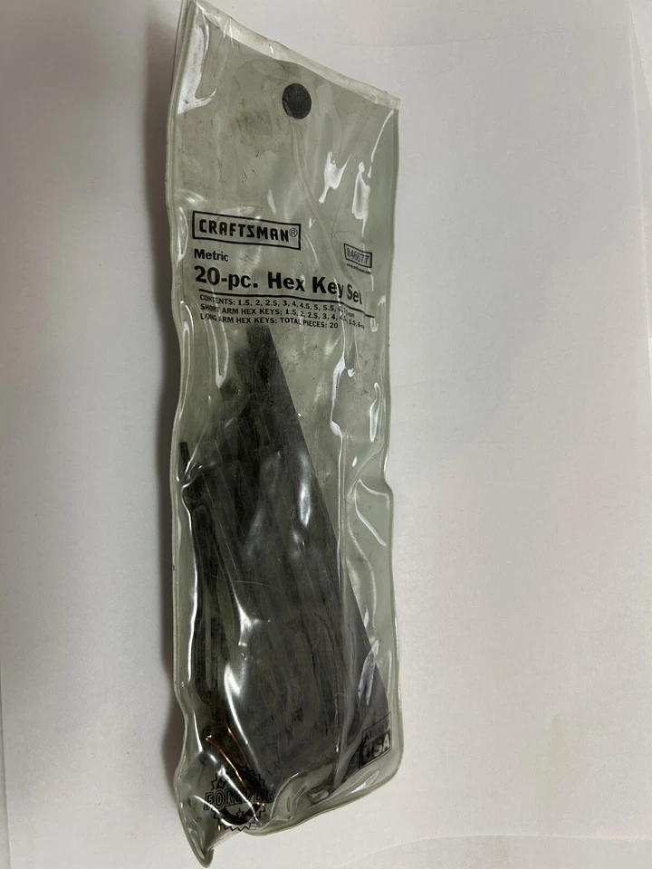Craftsman 20 Pc. Metric Hex (Allen) Key Wrench Set, Made in USA, Part #46677 - Image 1 of 1