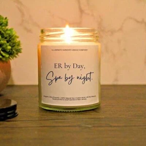 ER By Day, Spy By Night Candle |Small Gift For Healthcare Worker |Gift For - Picture 1 of 5