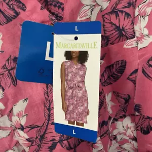 Margaritaville Island Reserve sleeveless Tropical Sun Dress Size Large - Picture 1 of 14