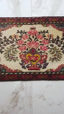 Antique Heriz Rug Hamedan Rug Teb.riz Rug Royal Flowers Rug Oriental Hand Rug - Image 1 of 4
