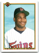 1990 Bowman Baseball Card Willie Banks Rookie Minnesota Twins #411