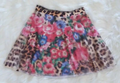Falda Vintage Rue 21 Babydoll Estilo Floral/Flores y Guepardo Estampado Talla Pequeña Foto 1 de 4