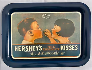 2 Vintage Hershey's Milk Chocolate Kisses Metal Tray A Kiss for You NEW NOS - Picture 1 of 9