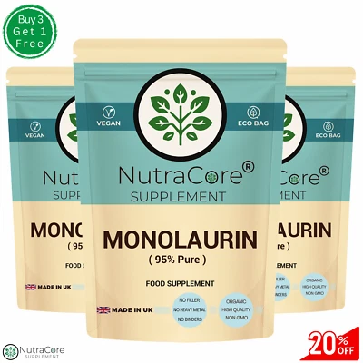 NUTRA CORE Monolaurin Capsules-700mg - Boost Immune Health, Hautpflege & Anti-inflammation