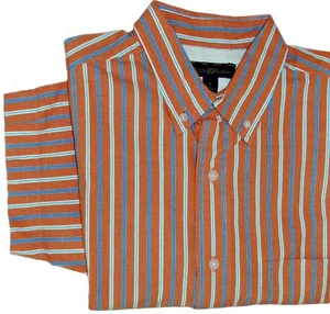 Club Room Casual Button-Front Short Sleeve Shirt Solid Orange Size L - Picture 1 of 3