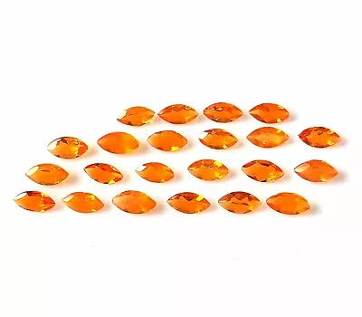 2.5X5 MM MARQUISE CUT AAA+ NATURAL MEXICAN FIRE OPAL FACETED GEMSTONE 22 PIECES - Image 1 of 4