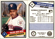 Norman Carrasco 1989 CMC Toledo Mud Hens #20 RC Card *AutographDen*