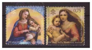 VATIKAN - 2012 RAFFAELLO MADONNE NEUE SERIE ** POSTFRISCH - Bild 1 von 1