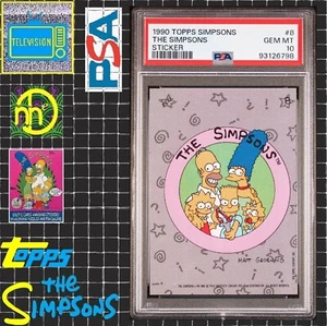 1990 Topps Simpsons Sticker - #8 The Simpsons Family - PSA 10 GEM MINT - Picture 1 of 4