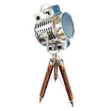 Nautical Searchlight Spotlight Royal Floor Lamp With Wooden Tripod Stand Decor