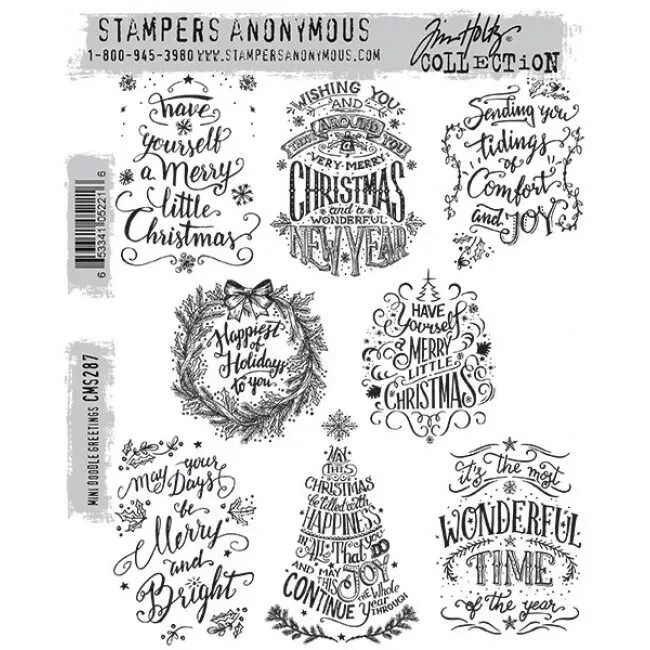 Juego de estampillas Tim Holtz Stampers Anonymous "MINI DOODLE GREETINGS" CMS287 precio de venta sugerido por el fabricante $30 Foto 1 de 1