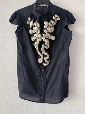 Camisa Blusa Yves Saint Laurent Mujer S Stefano Pilati Vintage Volantes Elegante C Foto 1 de 4