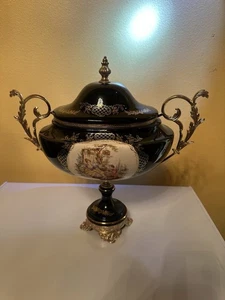 XL Antiguo Porcelana Limoge Con Asas Centro de Mesa Tapa Leer ⬇️ - Imagen 1 de 13