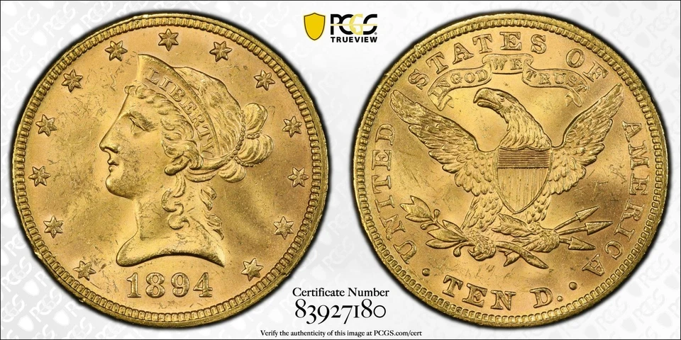 1894 $10 Liberty Head Eagle PCGS MS64 - Image 1 of 1