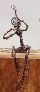 Copper Wire Wrapped Sculpture Woman Figure Brutalist Abstract Modern - Picture 1 of 13