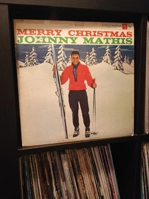 Johnny Mathis Merry Christmas LP Columbia 6 Eye Mono 1st Press Holiday VG - Image 1 of 2