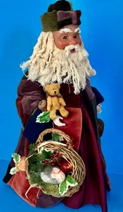 VINTAGE FATHER CHRISTMAS SANTA CLAUS DOLL DECOR w/ defect - Picture 1 of 9