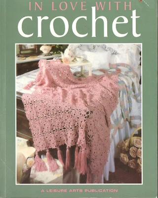In Love with Crochet Pattern Book Afghans Christening Set Rag Rug and others - Image 1 of 2