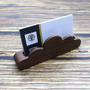 Solid Wood Desktop Business Card Display Stand Holder Storage Box Card Organizer