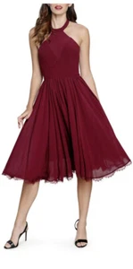 NWT Dress the Population/Mac Duggal Giorgia Fit & Flare HALTER DRESS Size M/10 - Picture 1 of 6